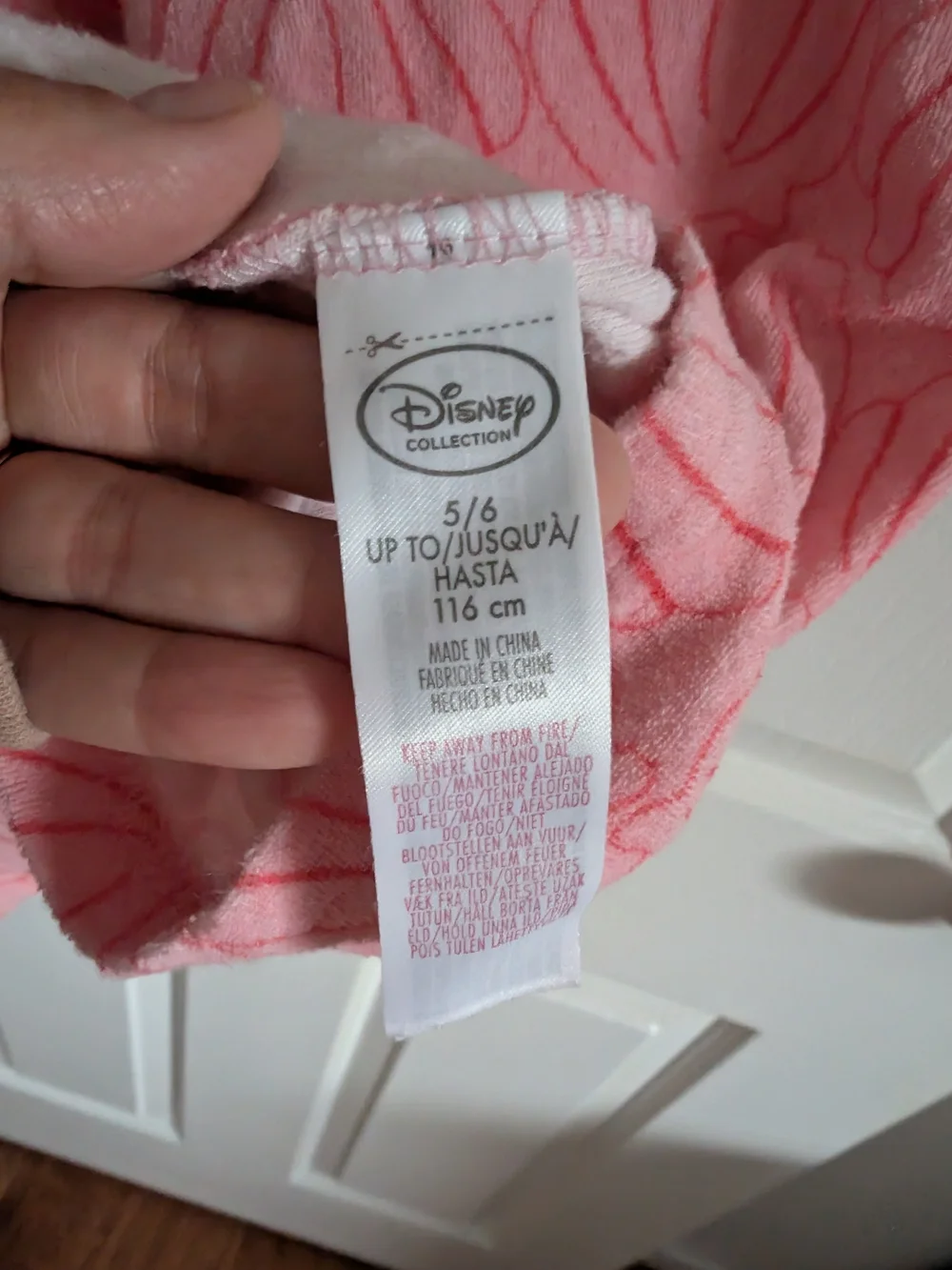 Disney Girls Ariel Pink Shell-Pattern Sleeveless Bathing Suit Cover Size 5/6
